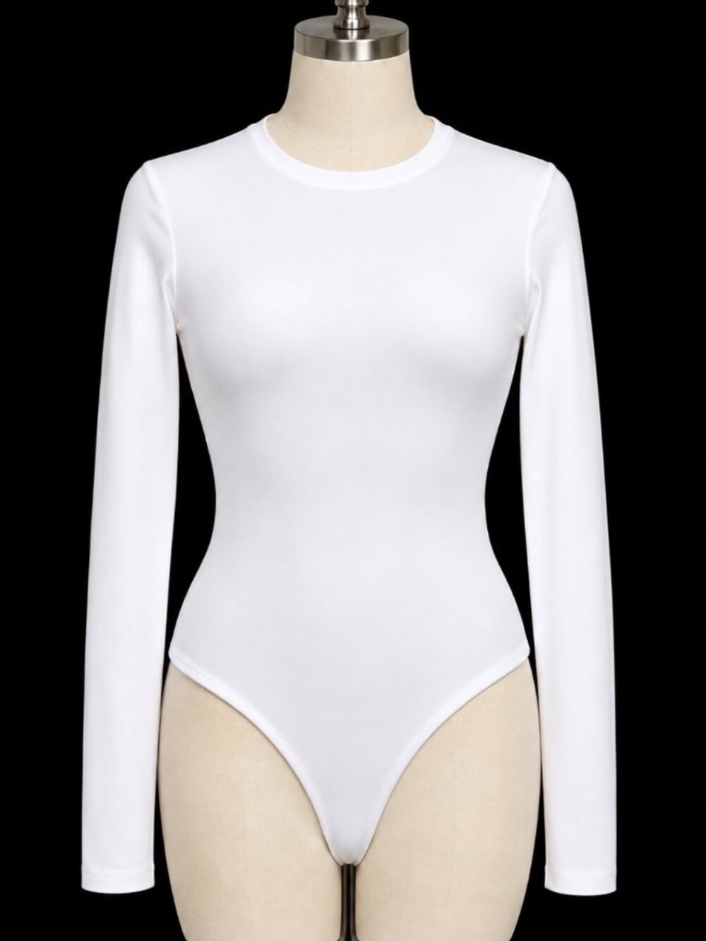 NWT Good American Stretch-Jersey Thong Bodysuit White SZ 5 US 12